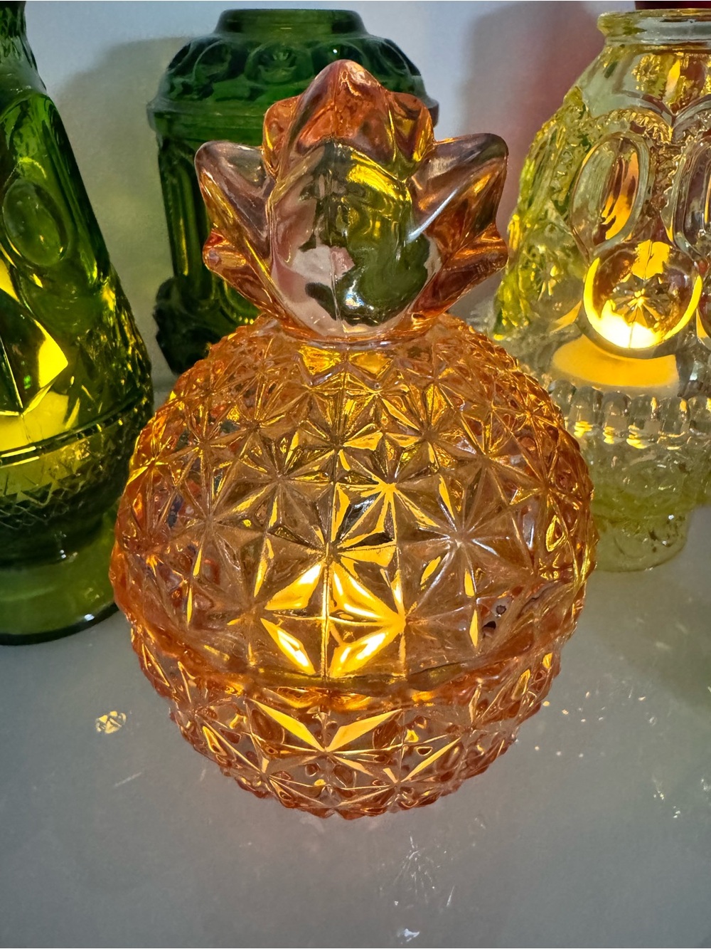 Glass Pineapple Fairy Light /Trinket Jar / Candy Jar